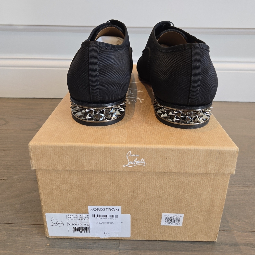 $1145 Christian Louboutin GREGGYROCKS Spiked Heel Oxford Loafers EU 45 US 12 NIB - Picture 7 of 11